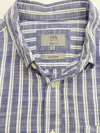 Marks & Spencer Half Sleeves Semi Linen Large Shirt
