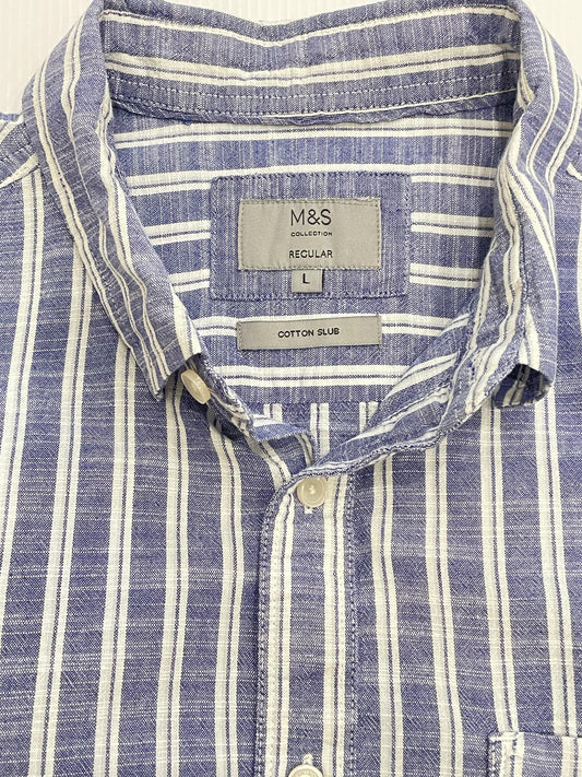 Marks & Spencer Half Sleeves Semi Linen Large Shirt